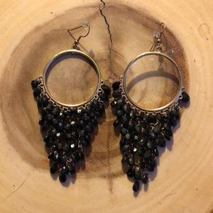 gold and black earrings
